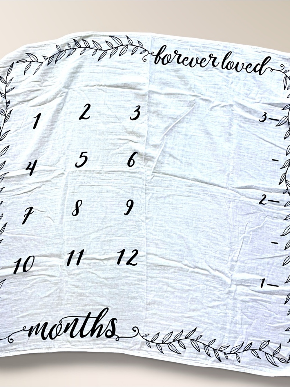 Forever Loved White Baby Monthly Milestone Blanket